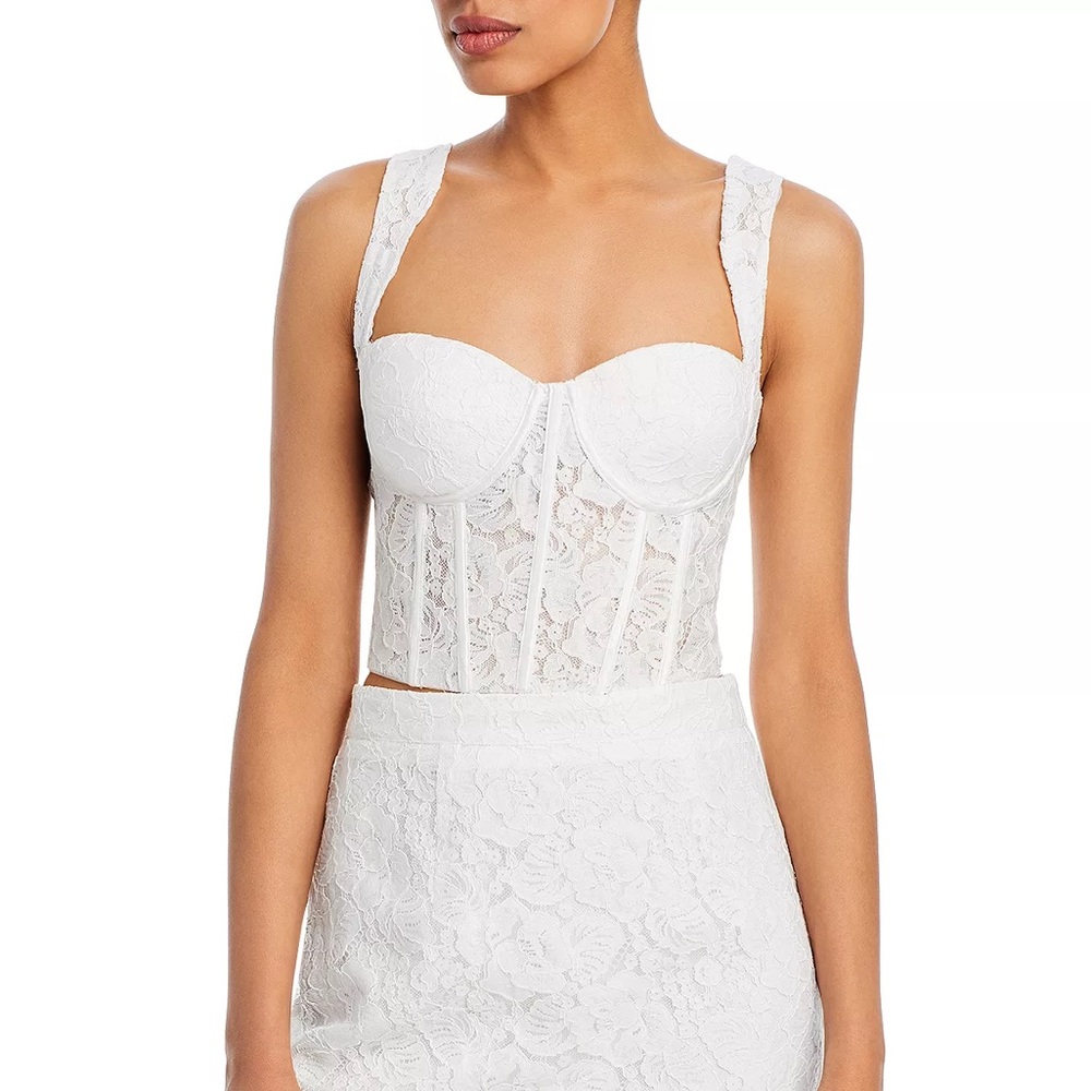 Aqua Lace Bustier Crop Top
